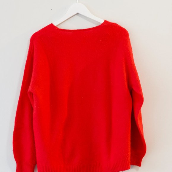 Red V-neck sweater H&M - Picture 3 of 4